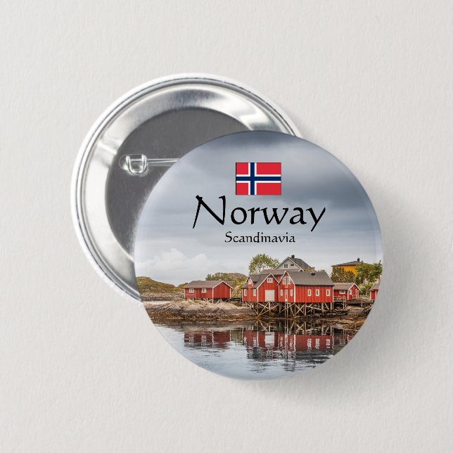 Norway Souvenir Button (Front & Back)