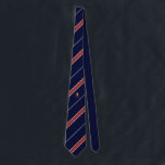 Norway stripes flag neck tie<br><div class="desc">Flag in striped format and Coat of arms of Norway</div>