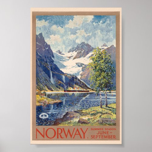 Norway Summer Season June_September Vintage Poster