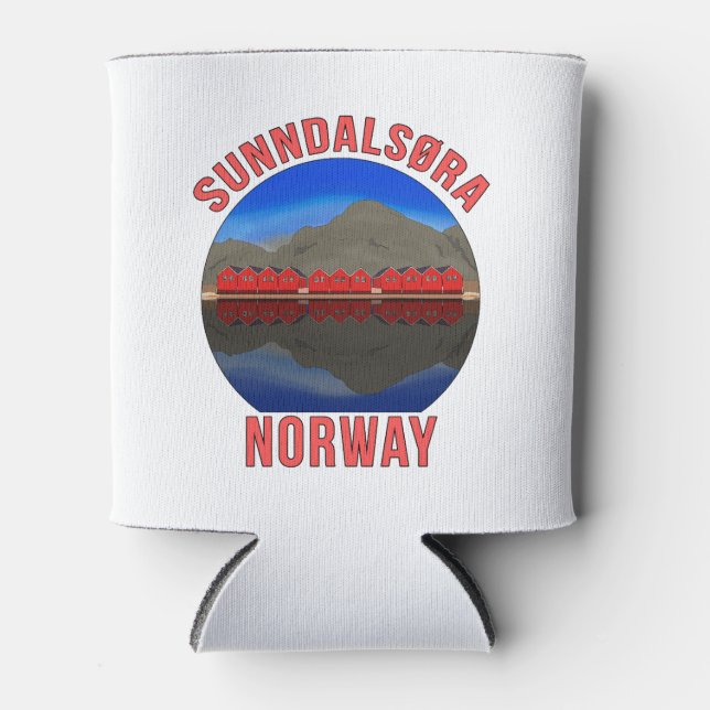Norway Sunndalsøra Travel Norwegian Can Cooler (Front)