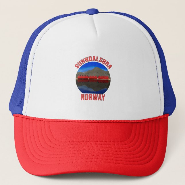 Norway Sunndalsøra Travel Norwegian Trucker Hat (Front)