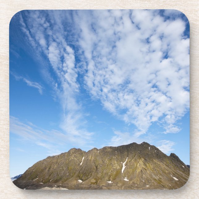 Norway, Svalbard, Clouds above steep cliffs Beverage Coaster (Front)