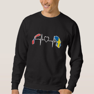 Norway Sweden Flag Norwagian Swedish Heartbeat Sweatshirt