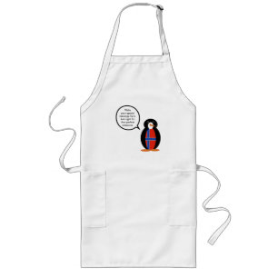 Norway Talking Ms Penguin Personalized Long Apron