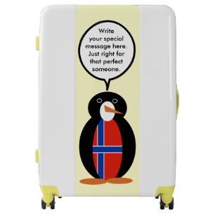 Norway Talking Ms Penguin Personalized Luggage