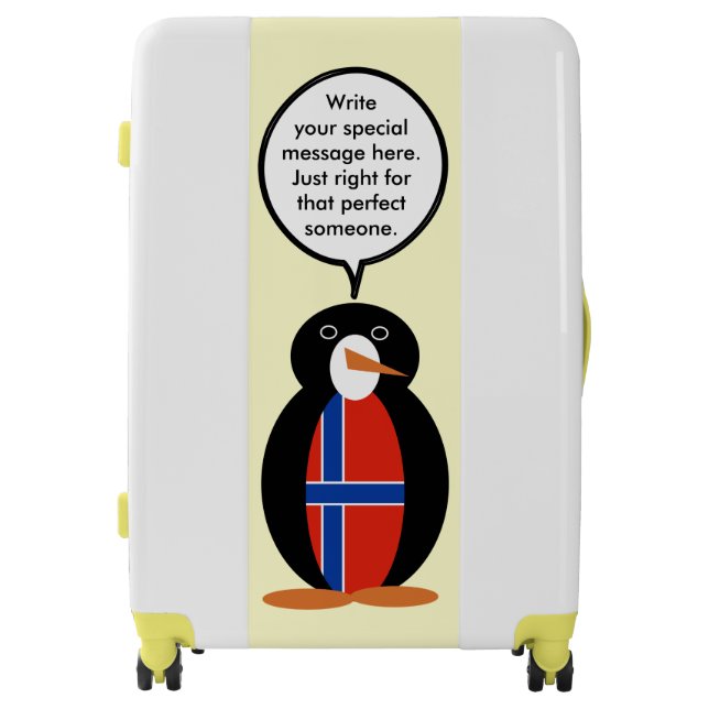 Norway Talking Ms Penguin Personalized  Luggage (Front)
