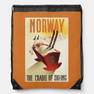 Norway - The Cradle of Skiing Drawstring Bag