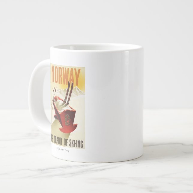 Norway - The Cradle of Skiing Giant Coffee Mug (Front Left)