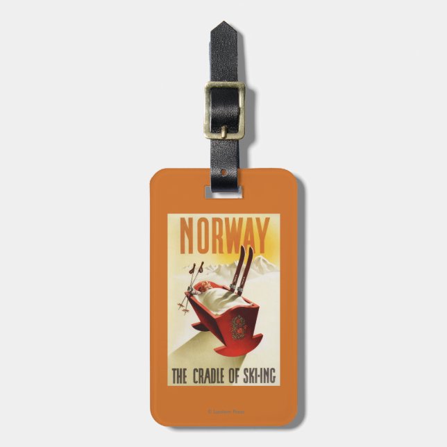 Norway - The Cradle of Skiing Luggage Tag (Front Vertical)