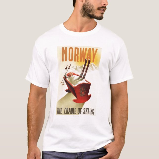Norway - The Cradle of Skiing T-Shirt (Front)