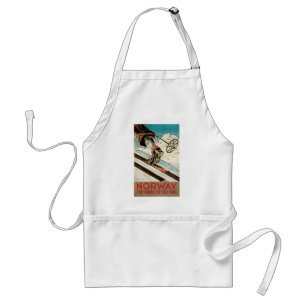 Norway ~ The Home of Skiing Adult Apron