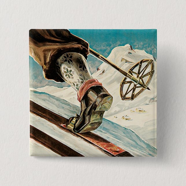 Norway ~ The Home of Skiing Button (Front)