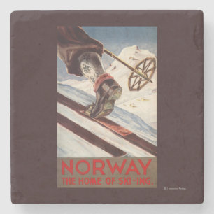 Norway - The Home of Skiing Stone Coaster
