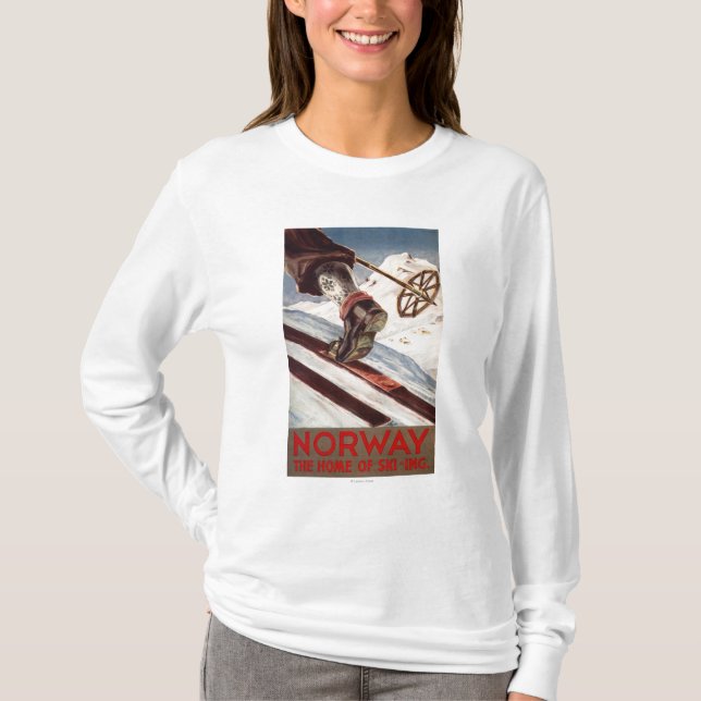Norway - The Home of Skiing T-Shirt (Front)