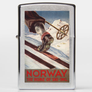 Norway - The Home of Skiing Zippo Lighter