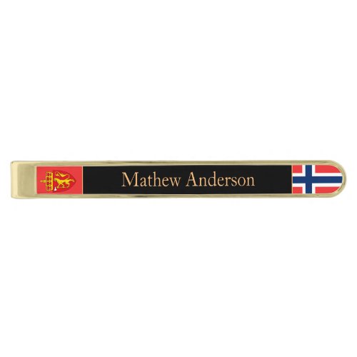 Norway Tie Bar  Name tag Norwegian Flag