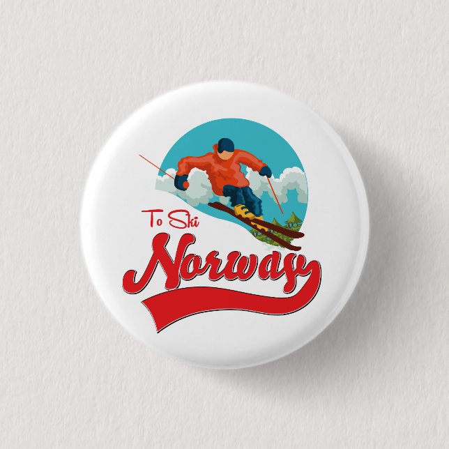 Norway to Ski logo. Button (Front)