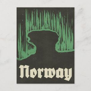 Norway travel ski poster holiday postcard
