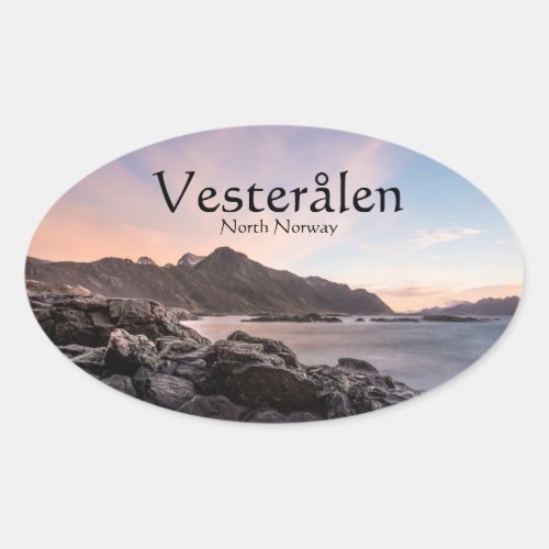 Norway Vesteralen Seascape Oval Sticker