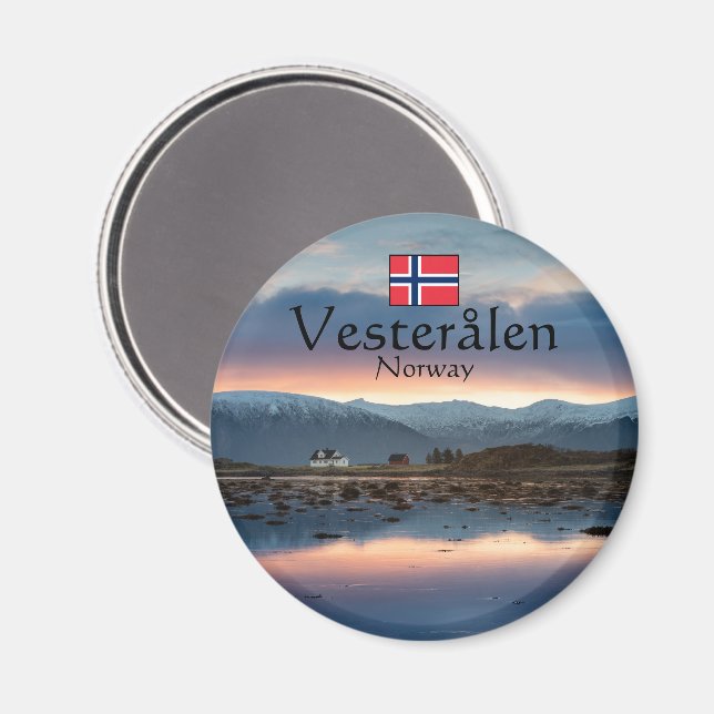 Norway Vesteralen Souvenir Magnet (Front/Back)