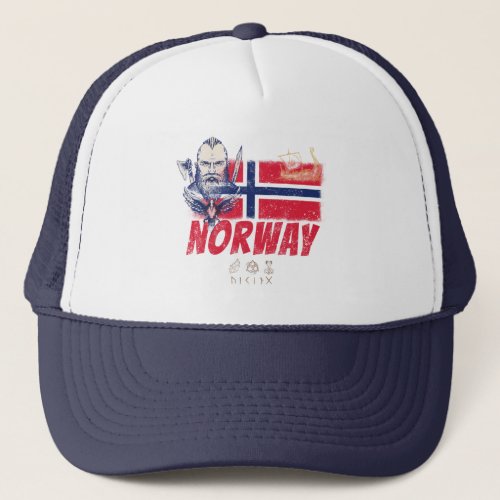 Norway Viking Vintage Flag And Ship Souvenir Trucker Hat