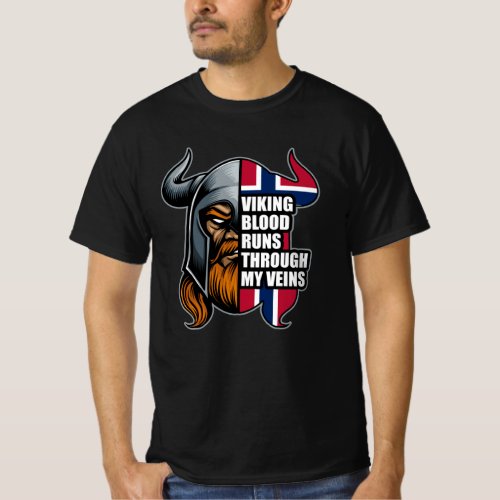 Norway Vikings Viking Blood Runs Through My Veins T_Shirt