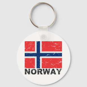 Norway Vintage Flag Keychain