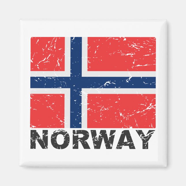 Norway Vintage Flag Magnet (Front)