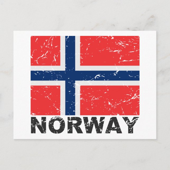 Norway Vintage Flag Postcard (Front)