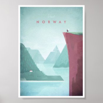 Norway Vintage Travel Poster by VintagePosterCompany at Zazzle