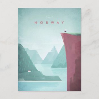 Norway Vintage Travel Poster - Art Postcard by VintagePosterCompany at Zazzle