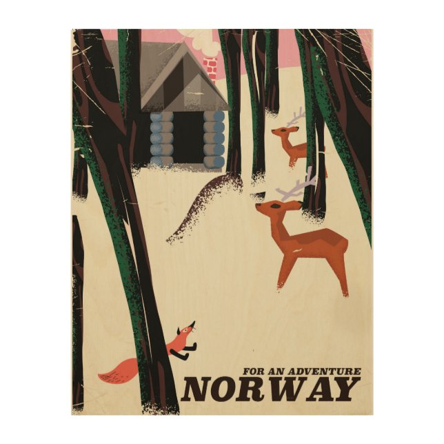 Norway vintage travel poster landscape (Front)