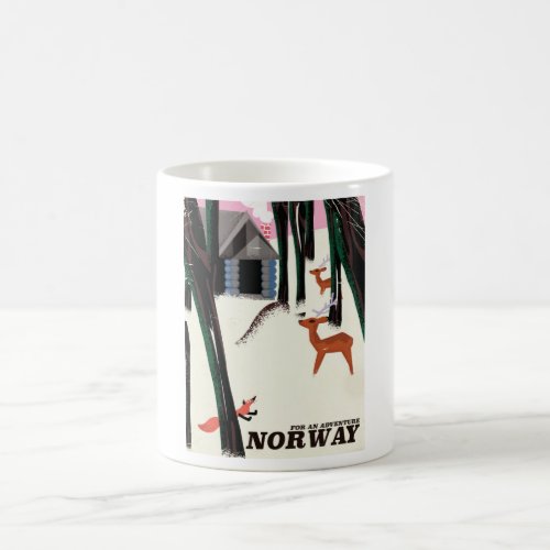 Norway vintage travel poster landscape coffee mug