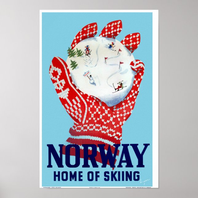 Norway Vintage Travel Poster Restored (Front)