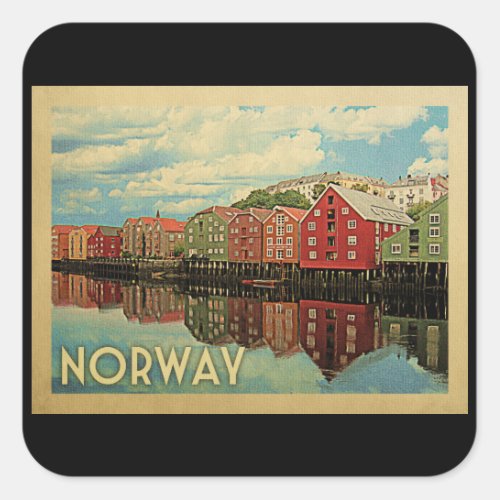Norway Vintage Travel Square Sticker