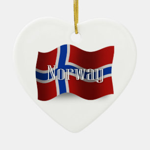 Norway Waving Flag Ceramic Ornament