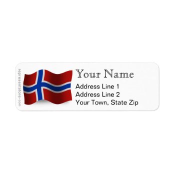 Norway Waving Flag Label by representshop at Zazzle