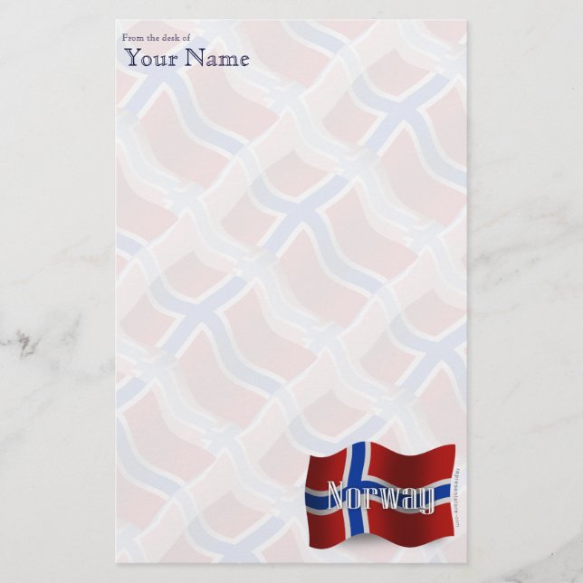 Norway Waving Flag Stationery (Front)