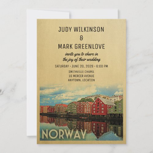 Norway Wedding Invitation Norwegian