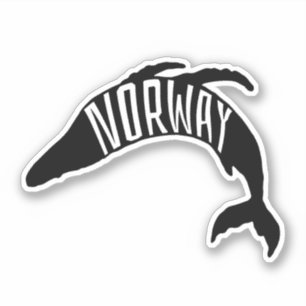 Norway, Whale Outline - Europe Travel Sticker