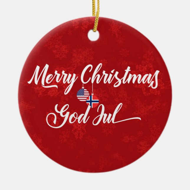 Norwegian American Bilingual Holiday Decoration (Front)