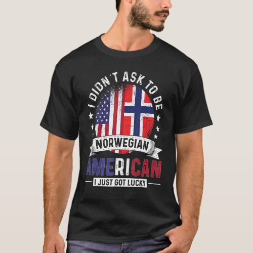 Norwegian American Countries Flags Pride Norway Fl T_Shirt