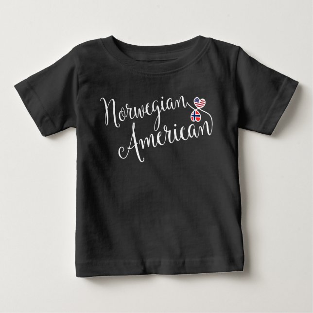 Norwegian American Entwinted Hearts   Baby T-Shirt (Front)