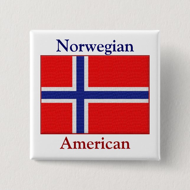 Norwegian American Pinback Button (Front)