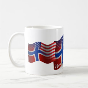 Norwegian-American Waving Flag Coffee Mug