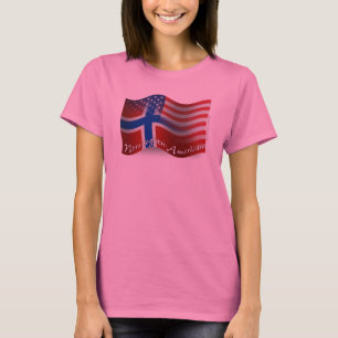 Norwegian-American Waving Flag T-Shirt