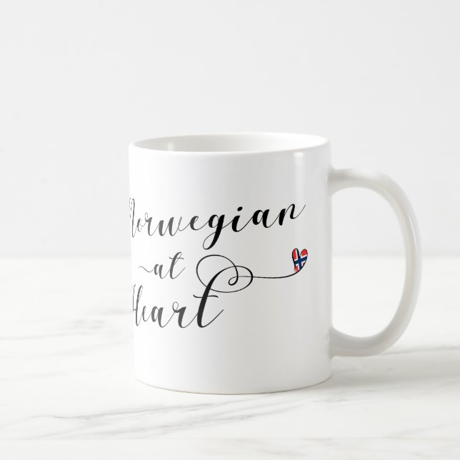 Norwegian At Heart Mug, Norway Coffee Mug (Right)