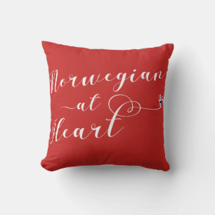 Norwegian At Heart Throw Cushion, Norway Throw Pillow