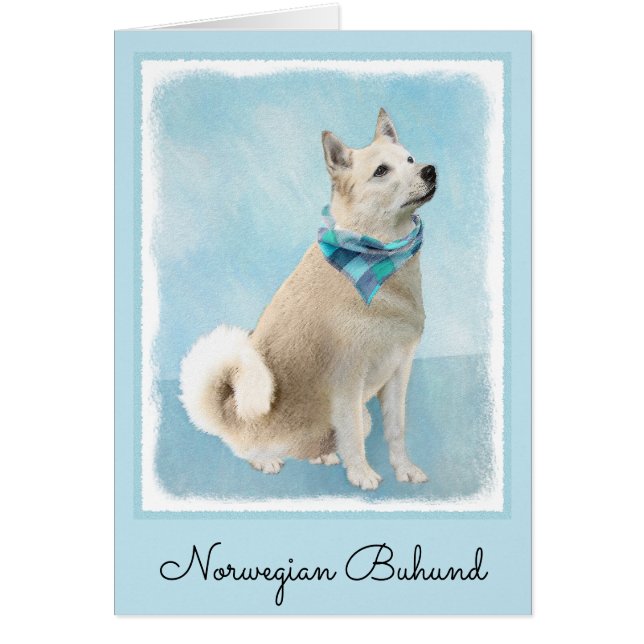 Norwegian Buhund Painting - Cute Original Dog Art (Front)
