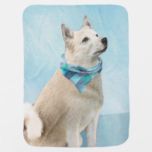 Norwegian Buhund Painting _ Cute Original Dog Art Baby Blanket